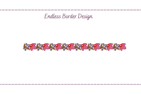 Charming Endless Floral Border for Delicate Embroidery