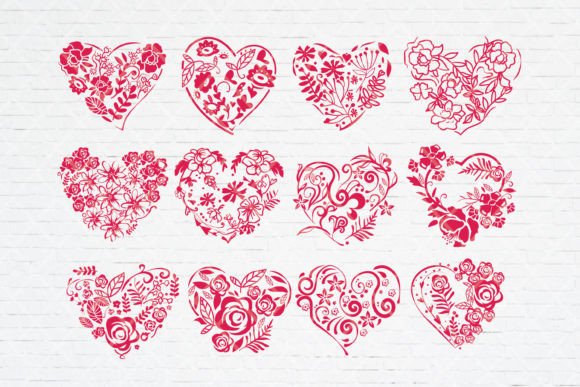 Charming Floral Heart Embroidery Design SVG