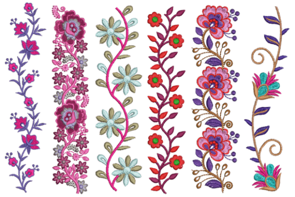 Elegant Dainty Floral Borders Set for Holidays