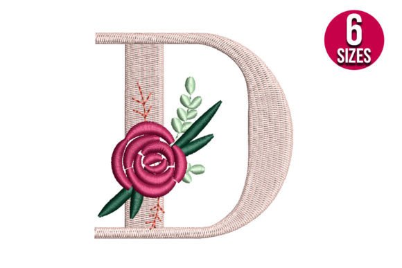 Elegant Floral D for Wedding Monograms