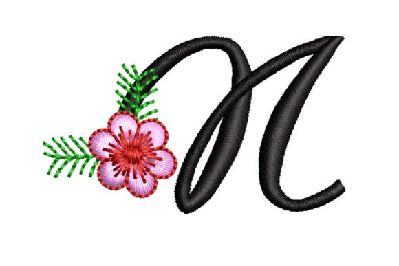 Elegant Floral Letter N: A Perfect Monogram Design
