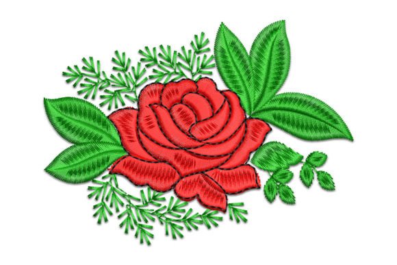 Evaluating Rose: A Charming Floral Embroidery Design