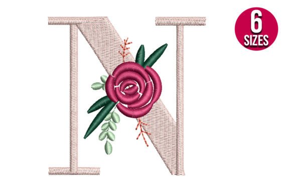 Floral Alphabet N Letter: A Festive Embroidery Choice