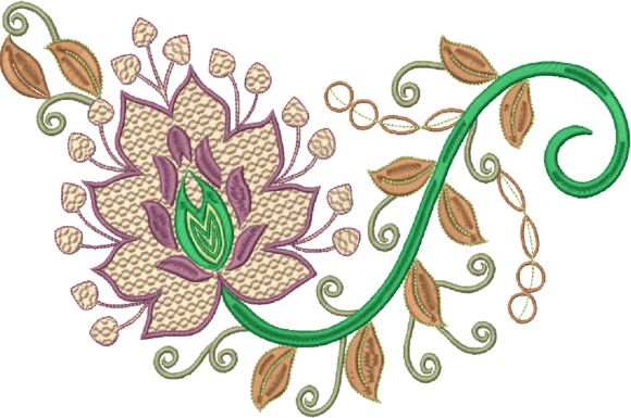 Floral Detail: A Versatile Embroidery Design