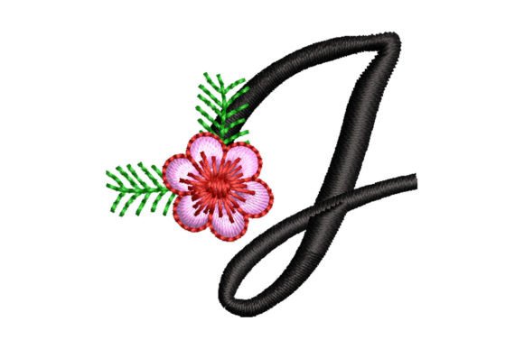 Floral Letter J: A Charming Embroidery Monogram