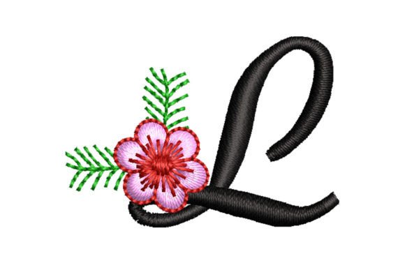 Floral Letter L: A Charming Addition for Holiday Embroidery