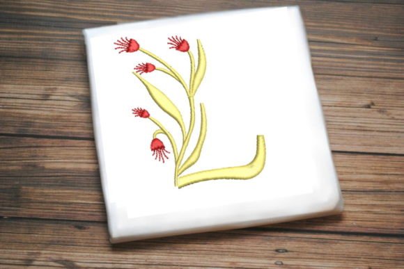 Floral Monogram Letter L: A Charming Embroidery Choice