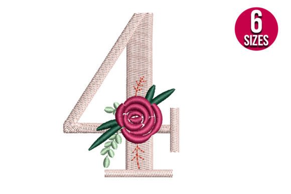 Floral Number 4: A Charming Embroidery Design
