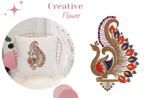 Floral Peacock Patch: A Versatile Embroidery Design