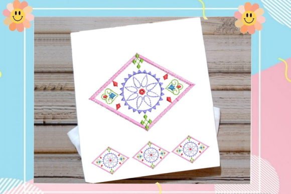Mosaic Floral Diamond: A Modern Embroidery Gem
